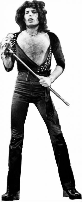 Freddie Mercury 70 " Tall Lifesize B&w Cardboard Cutout Standee Standup