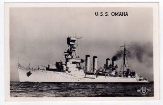 Uss Omaha Rppc Real Photo Postcard Cl - 4 Omaha Cruiser Military Navy Usn Naval