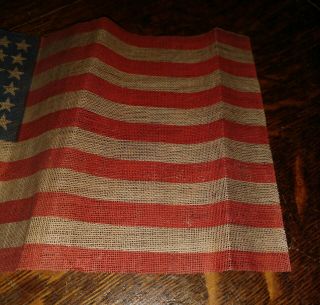 Antique 45 Star U.  S.  American Parade Flag w/ stick 7 