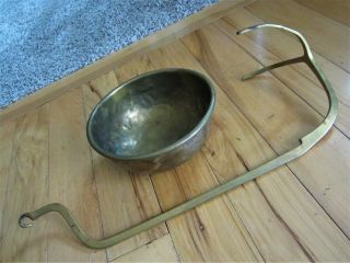 Antique Brass Hanging Scale Pan Tray Bowl Arm Holder Parts Victorian Balance Bin