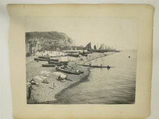 Large Collotype Photo Of The Fishing Port At Hastings Kent C1900s