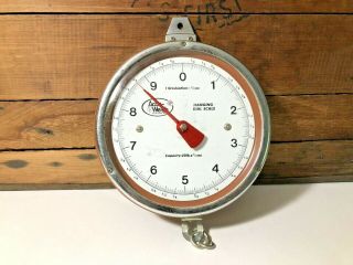 Vintage Accu - Weigh Hanging Dial Scale 20lb X 1/2oz Fish Produce Scale