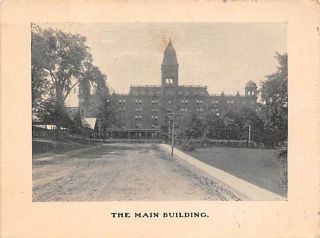 Clifton Springs,  Ny,  Sanitarium Dbl Menu Postcard,  Main Building View 1904
