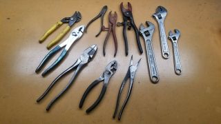 Vintage Wrenches And Pliers Including Klein,  Crescent Etc.