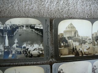 1904 ST LOUIS WORLDS FAIR - EIGHT BLACK & WHITE REAL PHOTO STEREOVIEW CARDS GD 2