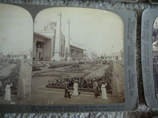 1904 ST LOUIS WORLDS FAIR - EIGHT BLACK & WHITE REAL PHOTO STEREOVIEW CARDS GD 4