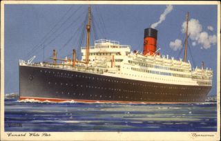 Cunard White Star Steamship Franconia Artist Shoesmith Paquebot Cancel