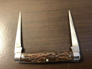 Vintage Remington Umc Muskrat 1924 - 33 2 Blade Jigged Bone Pocket Knife