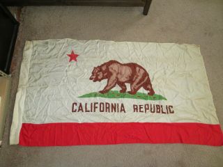 Nylon Flag Vintage Parade Long Beach California Republic Bear 1960 