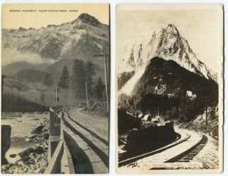 3 1910 & 1 Rppc Real Photo 1910 - 1920 Mt.  Index Washington Train Tracks Postcards