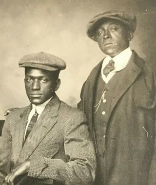 Rppc Antique African American Portrait Of Young Adult Men Photograph Postcard