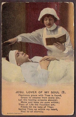 Ww1 Bamforth Vintage 1917 Song (3) Postcard Prayer To Soldier Western Front