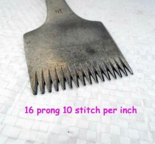 Vintage Leatherworking Stitch Marki Chisel Tool 10spi by J DIXON Old Tool 2