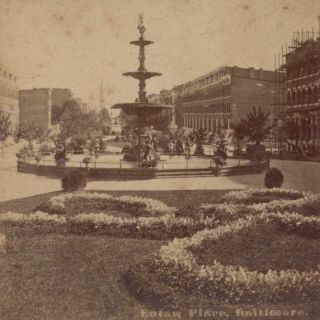 Ca.  1880 Baltimore Maryland Md Eutaw Place Centennial Fountain Bolton Hill,  Chase