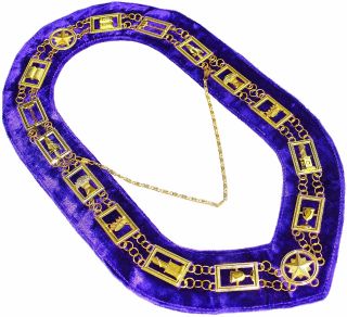 Oes O.  E.  S Order Of Star Masonic Collar Regalia Purple Backing