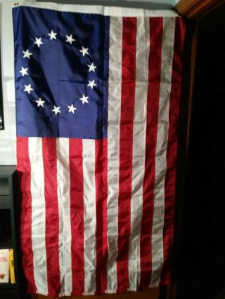 Vintage Bicentennial Us American Flag 34 " X 60 " By Nyl - Glo Revolutionary War