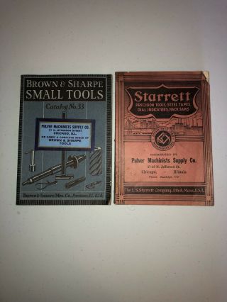 Starrett Tools Brown & Sharp Catalogs 1938 Carpenter Trades Vintage