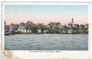 Panoramic View Of Wellfleet,  Cape Cod,  Massachusetts Copper Windows Old Postcard