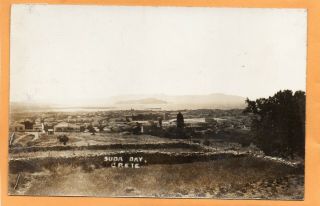 Suda Bay Canea Chania Crete Greece 1920 Real Photo Postcard