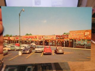 Vintage Old Postcard Ohio Wooster Shopping Plaza Center A&p Moore 