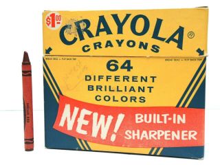 Vintage Binney & Smith Inc.  Crayola Crayons No.  64 Box Includes Indian Red Color