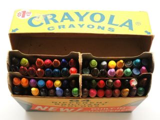 Vintage Binney & Smith Inc.  Crayola Crayons No.  64 Box Includes Indian Red Color 3