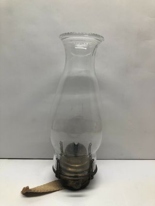 Vintage Scovill Mfg Co Queen Anne Oil Lamp Burner With Shade And Wick