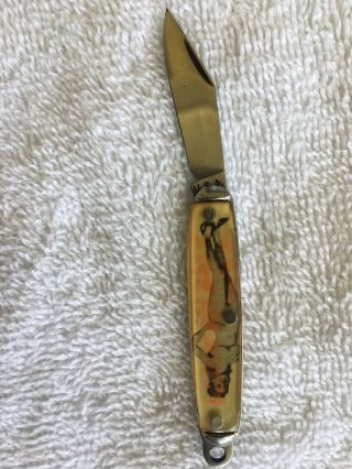 Antique / Vintage Naked Lady Pocket Knife 2 1/2” Long Closed & 4 1/4” Opened 5