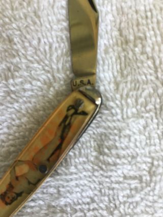 Antique / Vintage Naked Lady Pocket Knife 2 1/2” Long Closed & 4 1/4” Opened 7