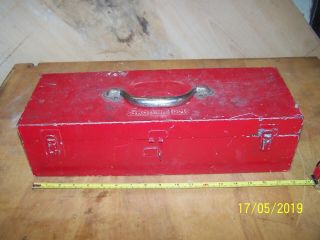 Vintage Snap On Tools Usa Kra - 251a 18.  5”x6.  5”x5” Red Metal Toolbox