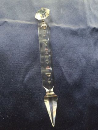 Antique 6.  5” Vintage Crystal Glass Gothic Prism Chandelier Lamp Part