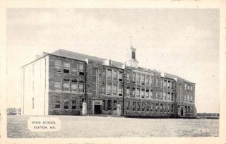 Elkton Maryland High School Street View Antique Postcard K98517