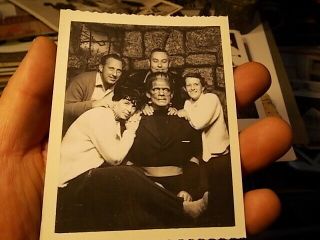 Vint Arcade Photo,  Frankenstein Monster Hangs With Extended Family