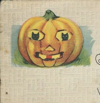 Cc - 005 Halloween Greetings Divided Back Postcard Jack O Lantern Black Cat Eyes