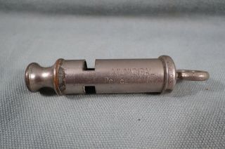 Vintage " Municipal Police,  York,  U.  S.  A.  " Police Whistle,  Nickel Plated Brass
