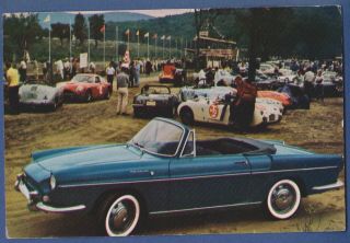 Renault Sports Convertible,  Porsche,  Car Race Old Advertising Postcard
