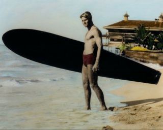 Tom Blake Surf Legend Waikiki Beach Oahu Hawaii 8x10 " Hand Color Tinted Photo