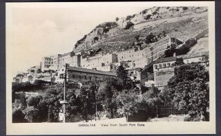 View From South Port Gate,  Gibraltar.  1950s Real Photo Postcard.  Post