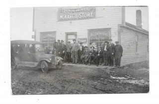 Antique Rppc Old Bar/saloon Exterior W/old Automobile & Crowd Or Dudes C1910