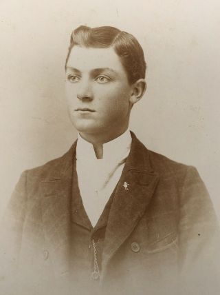 1880’s Young Man Handsome School Boy Cabinet Card Photo Americus Georgia
