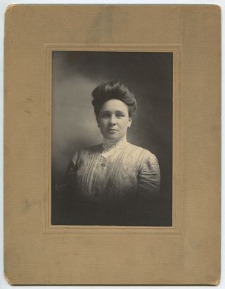 Studio Portrait Of Young Lady W/ Lace Collar,  Vintage Photo