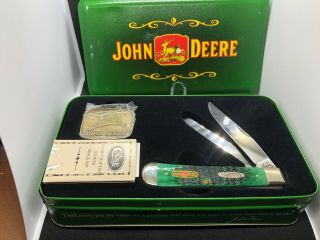 Case Xx Usa 2001 Green Bone 6254 Ss John Deere Trapper Knife
