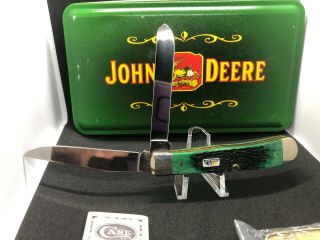 Case XX USA 2001 Green Bone 6254 SS John Deere Trapper Knife 2