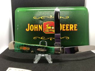 Case XX USA 2001 Green Bone 6254 SS John Deere Trapper Knife 5