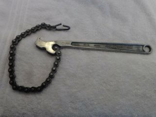 Old Vintage Diamalloy Cw 12 Adjustable Chain Wrench Filtter Pipe Tools