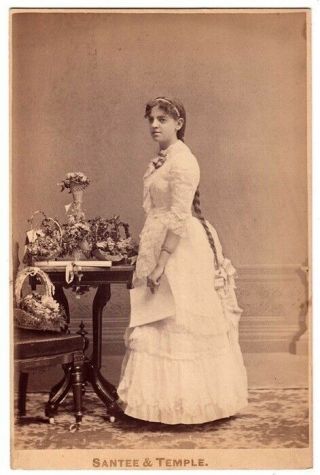 Cabinet Photo Girl Long Hair Braid Santee & Temple Clinton Iowa 1884 - 1885