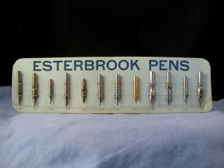 Antique Dip Pen Nib Advertising Card Display Plume Pluma Feder Nibs Esterbrook