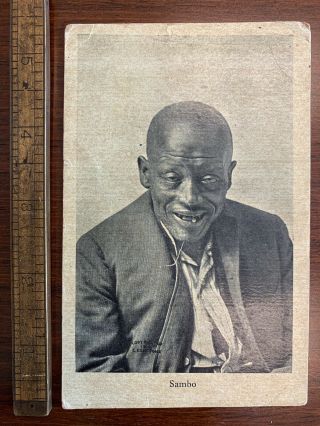 Vintage Black Americana Postcard - Sambo