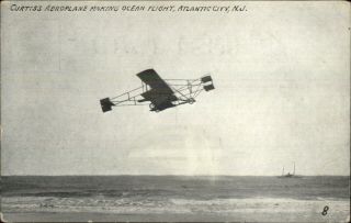 Atlantic City Nj Pioneer Aviation Curtiss Aeroplane Airplane C1910 Postcard
