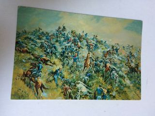 Vintage Giant Postcard,  Call Of The Bugle,  Artwork By J K Ralston,  Custer